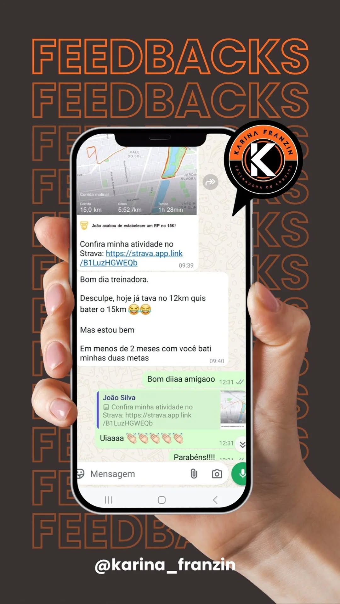 Feedback sobre evolução na corrida com assessoria profissional