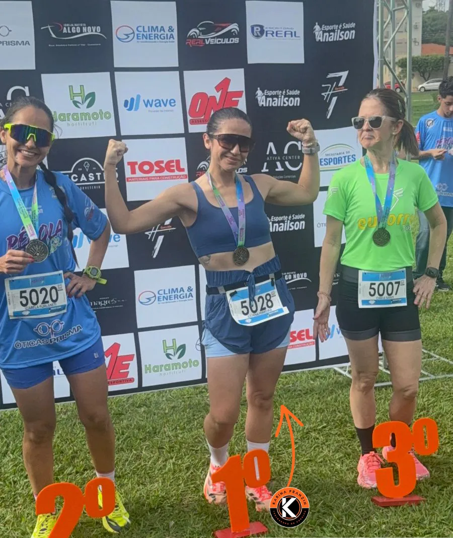 Aluna conquista primeiro lugar em corrida de rua com treinamento de Karina Franzin